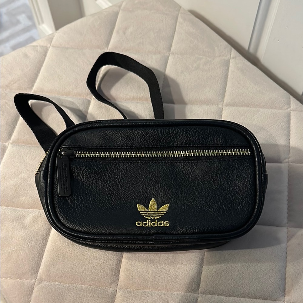 Adidas Black and Gold Crossbody Bag